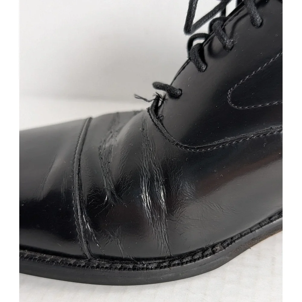 Cole Haan Men's 11.5M Black Leather Cap Toe Oxford Dress Shoes Nike Air